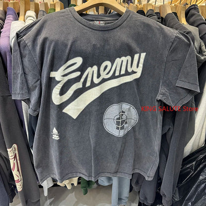 Retro Public Enemy Graphic T-Shirt Men High Street Casual Vintage