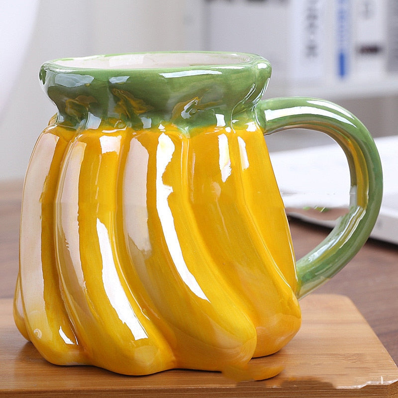 Pet Cute Fruit Cup Ceramic Mug Custom Children Water Cup Milk