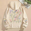 Women’s Y2K Wildflower Print Hoodie Boho Loose Sweatshirt with Long Sleeves