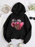 Women's Heart Print High Street Hoodie