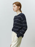Pullover Winter Lose Tops Streifen Pullover Kabel Design Frauen Drop Sleeve