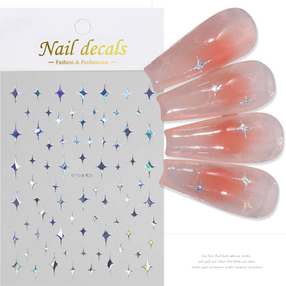 Glossy Y2K Star Nail Decals