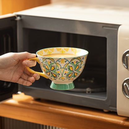 Mug Flower Breakfast Oatmeal Cup Ceramic Milk Coffee