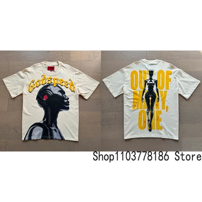 White Godspeed Tee Unisex Classic Holiday Scenery Print T-Shirt