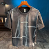 2026 Mens Ombre Washed Tshirt Retro Summer Casual Top