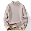 Mens Fleece Lined Mock Neck Sweater Thick Warm Knit Pullover