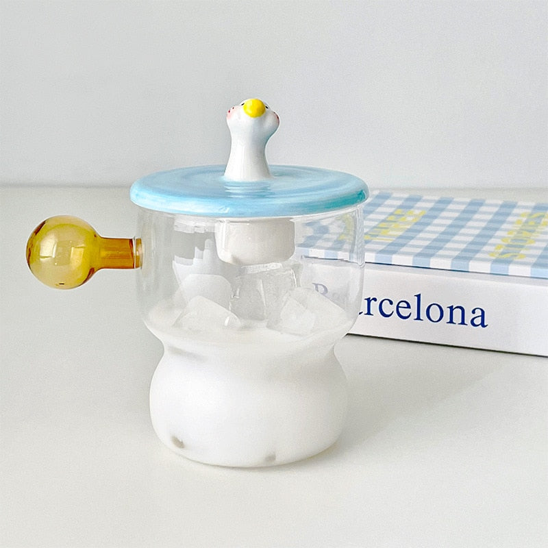 Mug Creative  Cute Ceramic Glass Cup Girl Cartoon Large Temperature Resistant