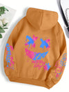 Graffiti Print Hoodie Oversized Crewneck Street Hip Hop Vintage
