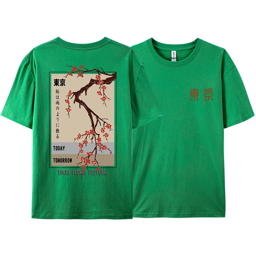 Today Tomorrow Tokyo Flower Festival T Shirt Unisex Fashion O-Neck