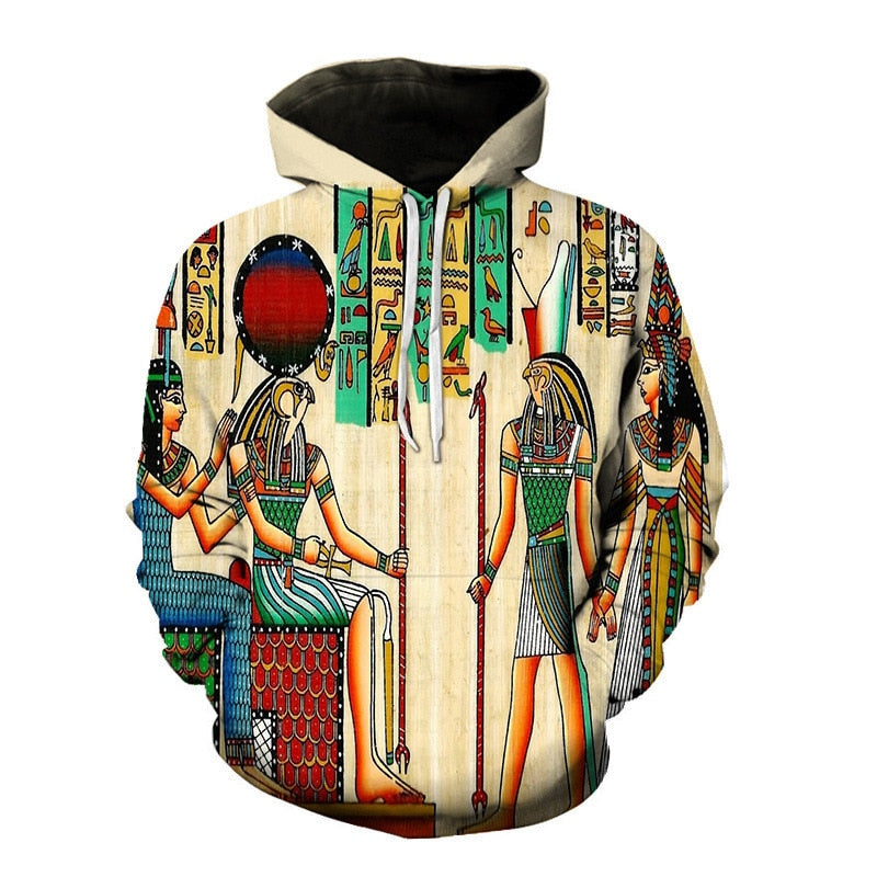 Streetwear Hoodies Men Ancient Horus Egyptian God Eye of Egypt Pharaoh Anubis