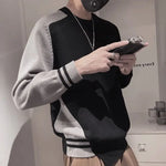 Men's Asymmetrical Knit Sweater Loose Korean Pullover