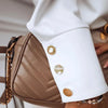 White Long Sleeve Blouse Women Stand Collar Button Up Shirt 2025