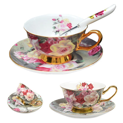 Coffee Cup Saucer Spoon Set Ceramic Mug Tea Cup Cafe