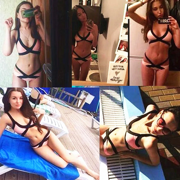 bikini set 2 piece Girl swimsuit women plus size women bandage Lady