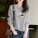 Cartoon Panda Cat Long Sleeve Female Sweatshirt Pullovers Casual