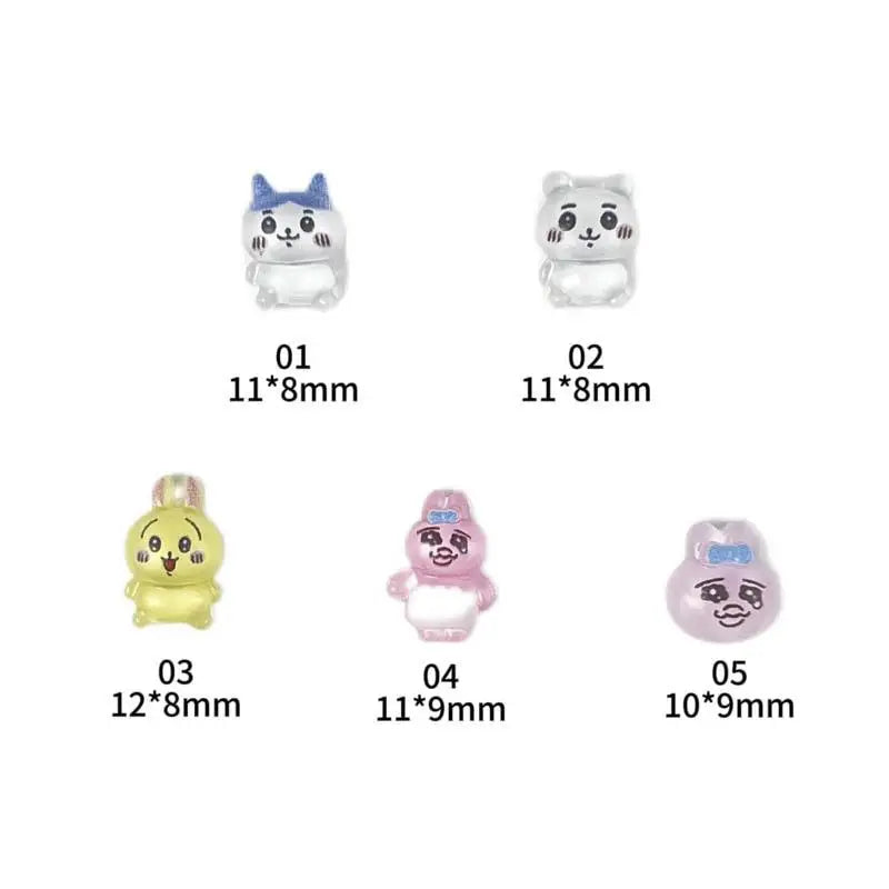 30PCS Cartoon Anime Character Nail Art Decorations Funny Rabbit