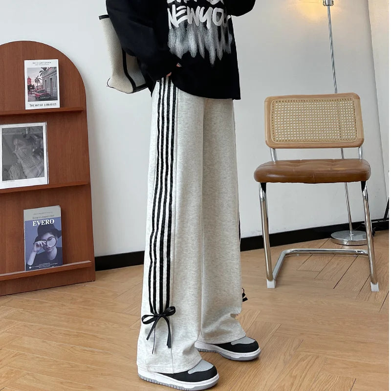 Y2k Striped Sweatpants 2024 High Waist Harajuku Trousers Streetwear