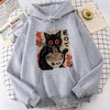 Cat Eating Ramen Hoodie Womens Plus Size Cute Graphic Sweatshirt 90s