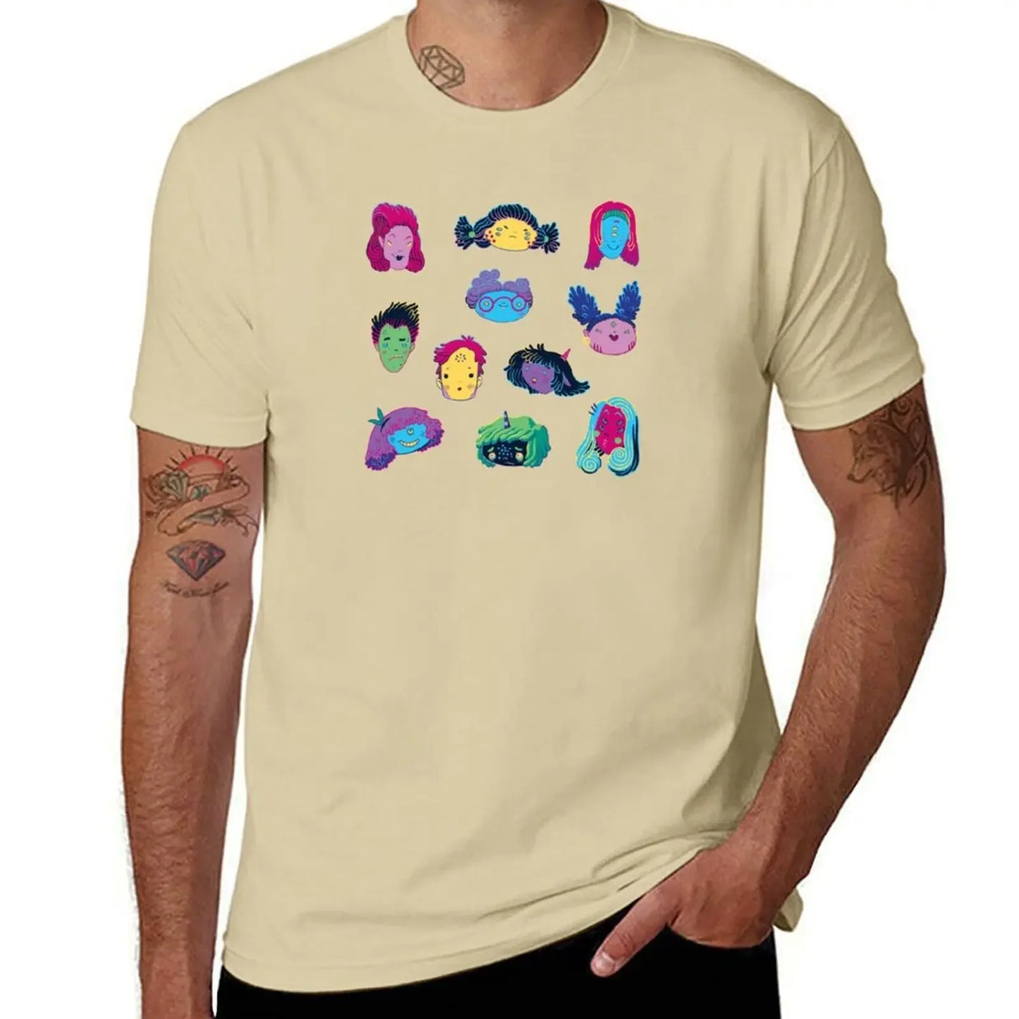 Doodle Heads Tee Luxury Labubu Men Graphic Pack