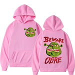 Gothic Streetwear Beware Ogre Graphic Hoodie