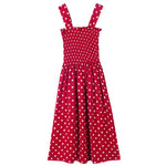 2024 Summer Befree Beach Long Vintage Dots Casual Ruffles Elegant Maxi Strap Camis