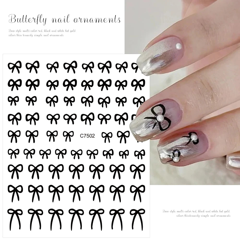 3D Gold Heart Nail Art Stickers