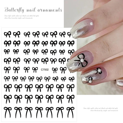 3D Gold Heart Nail Art Stickers