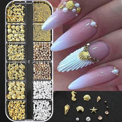 Gold Metallic Nail Art Decorations