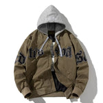 Men Letter Baseball Jacket Winter Vintage Hooded