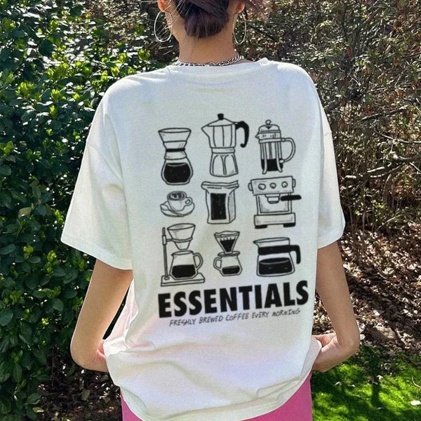 Barista Coffee Shirt Y2K Streetwear Cotton Tee Unisex Back Print