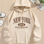 Drawstring Long Sleeve Casual Hooded Sweatshirt