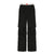 Contrast Lace Stitching Wide Leg Pants Streetwear y2k Low Rise Loose Black Trousers