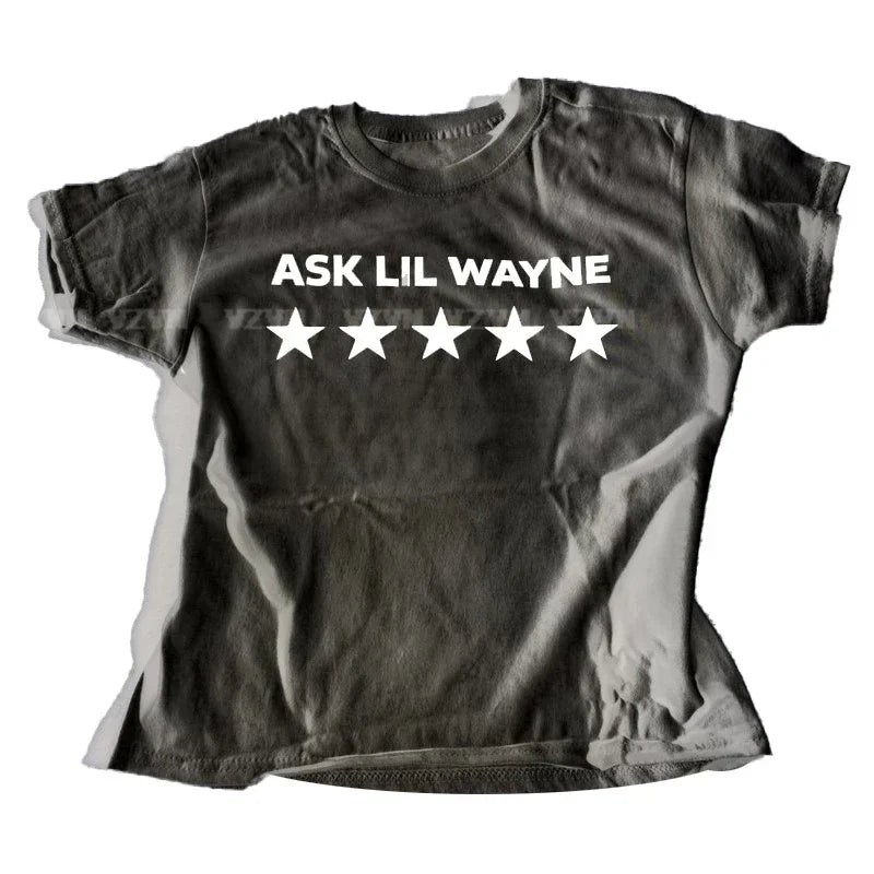 Women’s Retro Gothic Cropped T-Shirt Star Graphic Streetwear