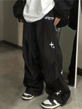 Harajuku Black Parachute Joggers Streetwear Pants