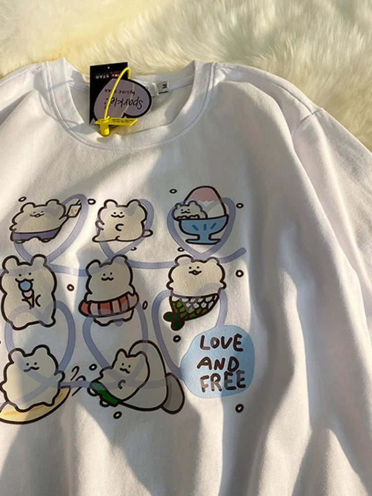 Kawaii Harajuku Tees: Niedliche Cartoon-Charms für deinen Style