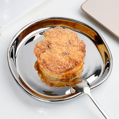 Mug with Saucers Set Dish Taza Electroplated Coffeeware Drinkware