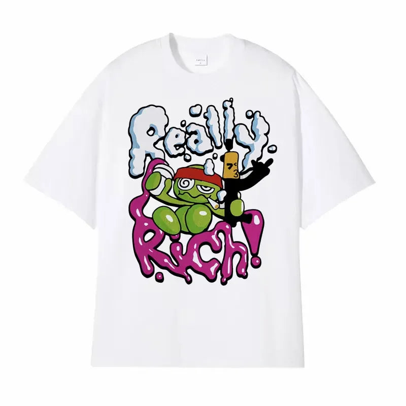 RR KanKan Really Rich Album T-Shirt Men Vintage Oversized Streetwear