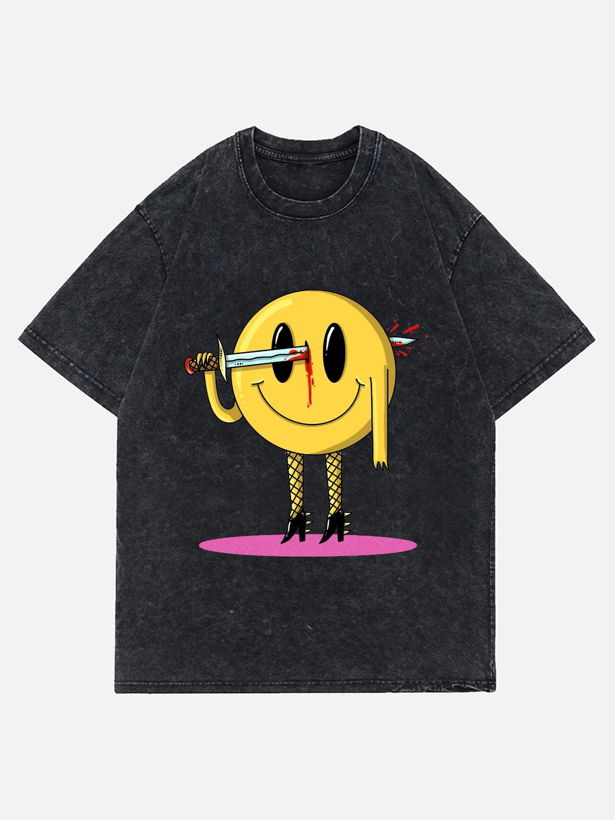 Funny Print Water-Wash T-Shirt Men’s Summer Fashion Must-Have