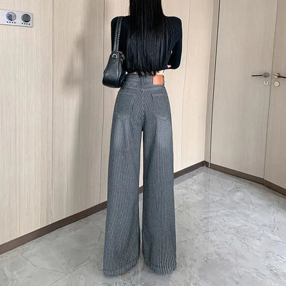 Retro Baggy Emo Striped Jeans Women Y2K Pants