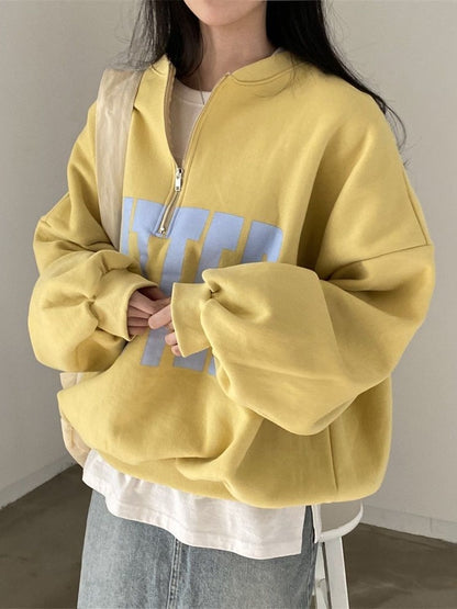 Hoodies Women Korean Oversized Sweatshirts Loose Casual O-neck