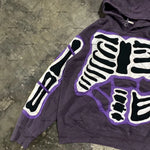 Y2K Baggy Street Hip Hop Casual Loose All-Match Pullover Hoodies Goth Purple Ripped