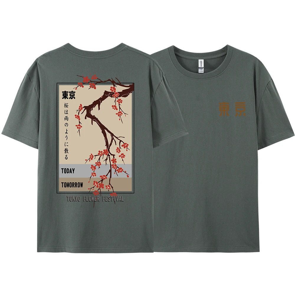 Today Tomorrow Tokyo Flower Festival T Shirt Unisex Fashion O-Neck