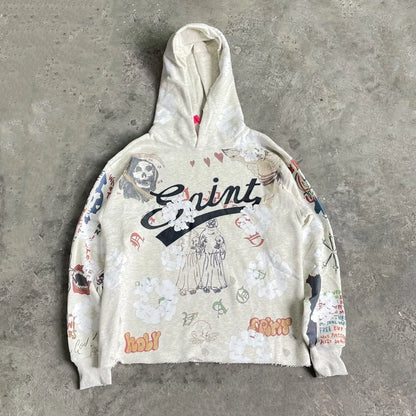 Fashion Saint Michael Luxury Vintage Hooded Sweatshirt Men Streetwear