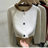 Womens Colorblock Cardigan Sweater Cozy Knit Oversized Fall Jacket