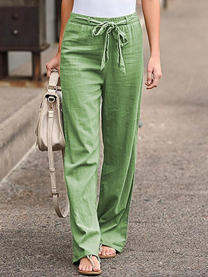 Hose mit weitem Bein und elastischer Taille im minimalistischen Stil