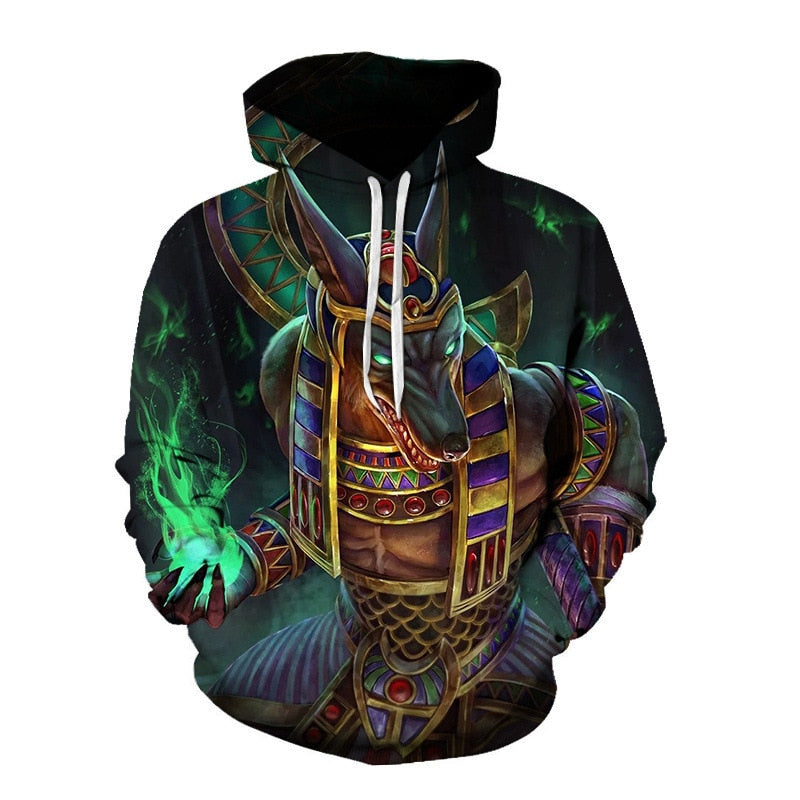 Streetwear Hoodies Men Ancient Horus Egyptian God Eye of Egypt Pharaoh Anubis