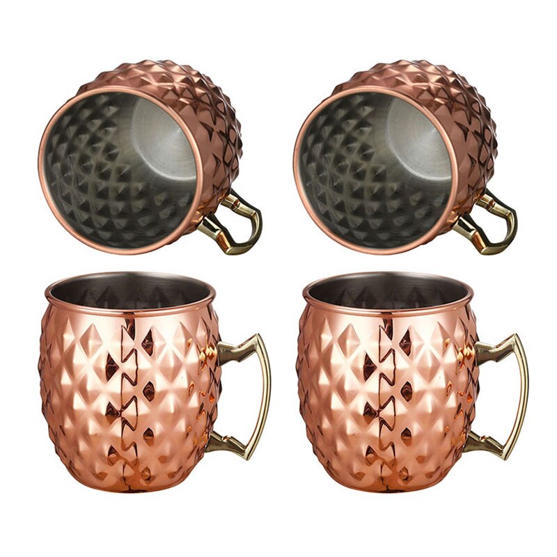 Copper Plated Barrel Hammered Moscow Mule Mug Coffee Cup
