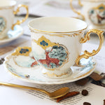 Mugs Vintage Luxury Ceramics Coffee Cup and Plate Set European