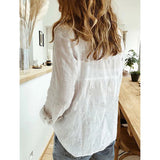 Cotton Linen Women's Blouse Loose, Boho, Casual Summer Tops Long Sleeve Cotton Shirts