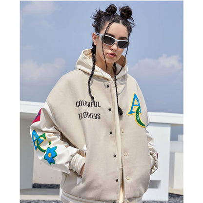 Korean Version Loose Embroidery Harajuku Style Hoodie Women